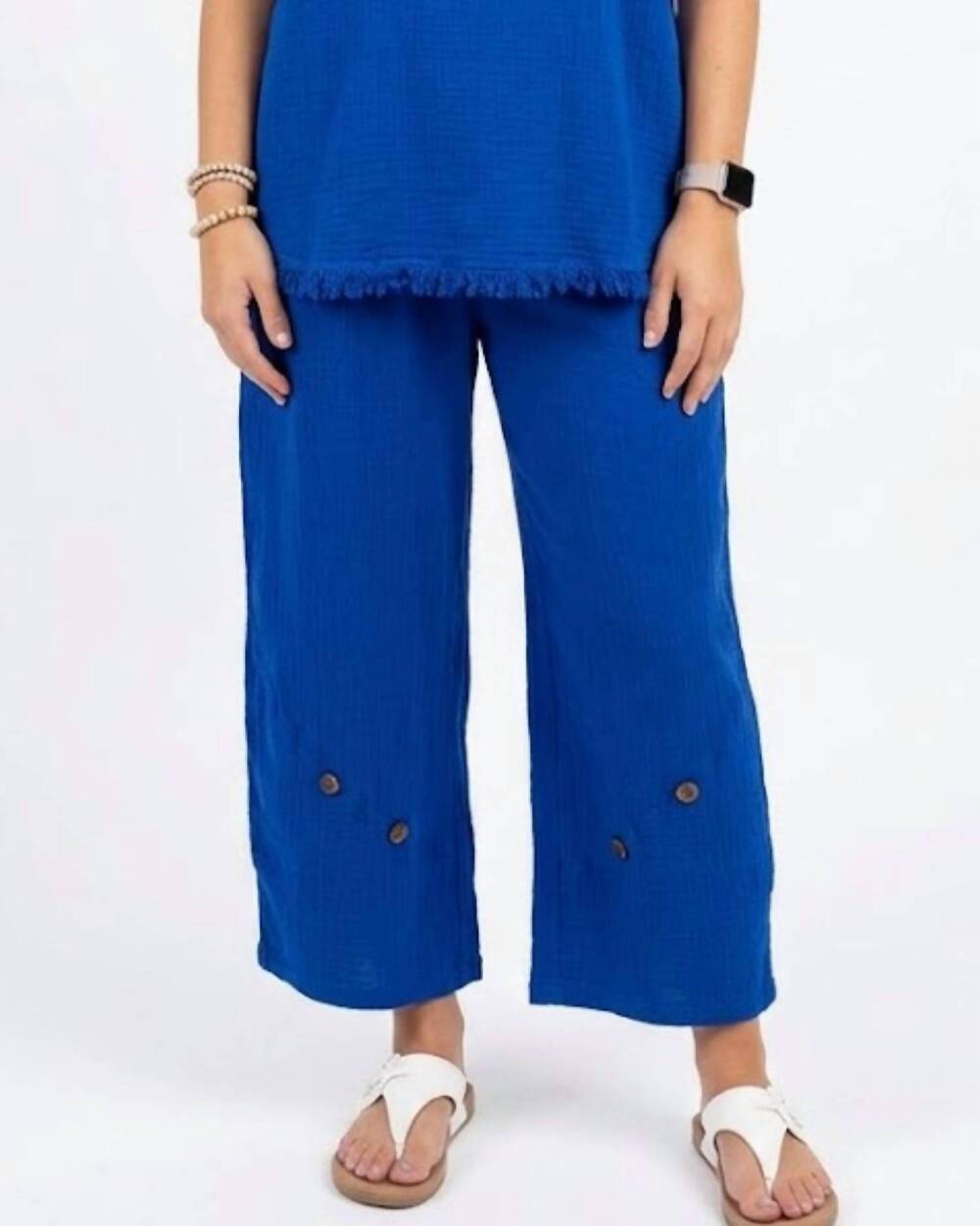 NEW DUNES berilo button pant in royal azul